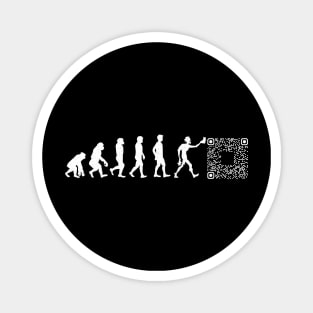 Human Evolution Ape To QR Code Magnet